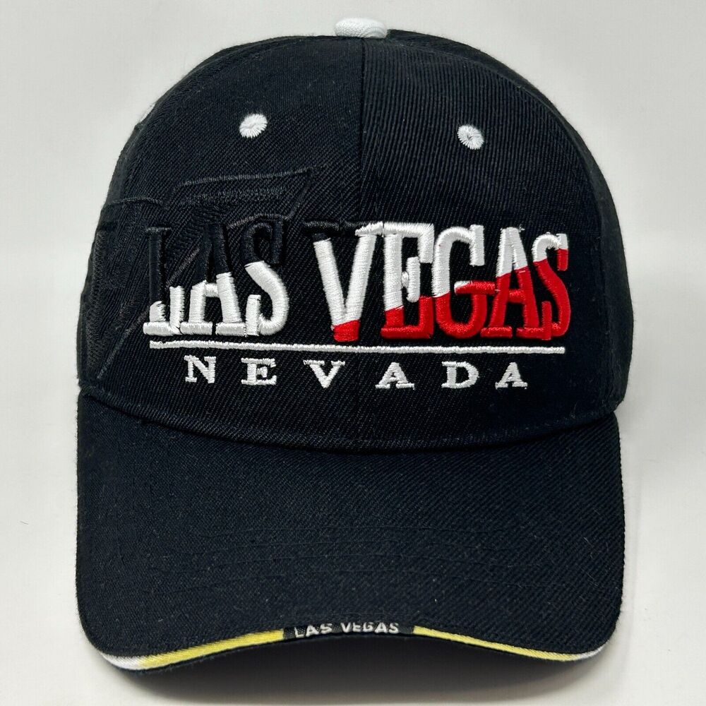 Las Vegas Nevada Hat Baseball Cap Black Casino Gambling Travel Tourist Strapback